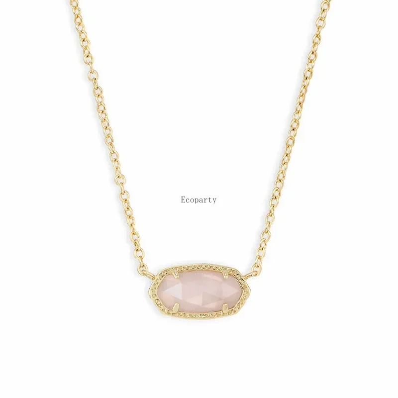 

Hot Real Golden Plated Crystal Gemstone Pendant Necklace for Women Mom Teen Girls Birthday Jewelry Gifts for Her with NO Card