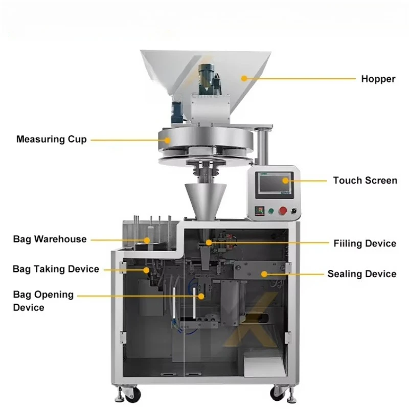 Automatic Given Pouch Packaging Machine, 300g 500g Quantitative Filling Equipment for Coconut Products