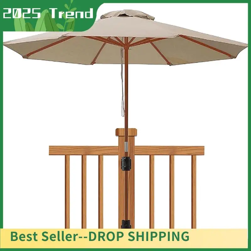 Heavy Duty Patio Umbrella Holder,Patio Umbrella Stand Umbrella Clamp Mount Bracket For Deck Railing, Mount To Deck Durable 2Pcs