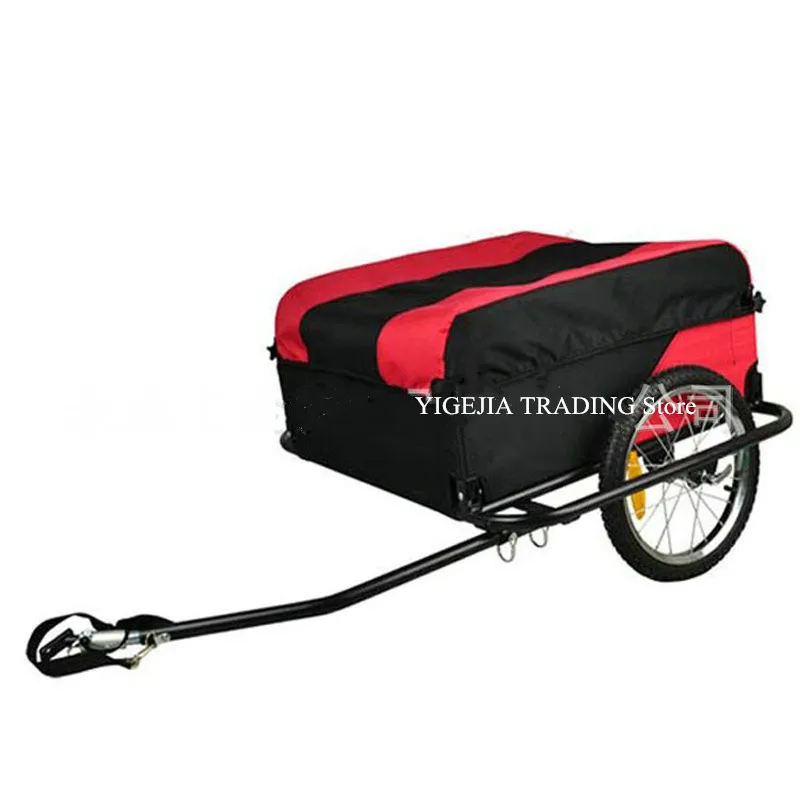 

Bicycle Cargo Trailer, 16 Inch Inflatable Wheel Luggage Cart, Steel Frame Bike Carrier