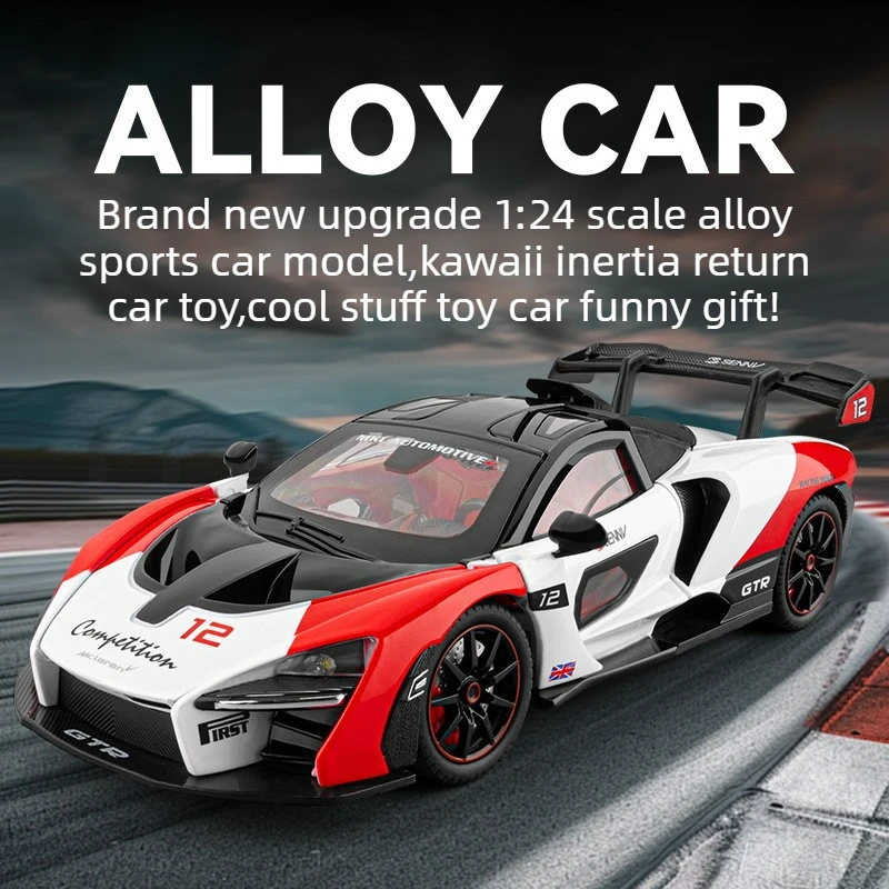 

Cool Stuff Toy Car Funny Gift-Hot 1:24 Scale Alloy Sports Car Model,Kawaii Inertia Return Car Toy,Toys for Kids 2 To 4 Years Old
