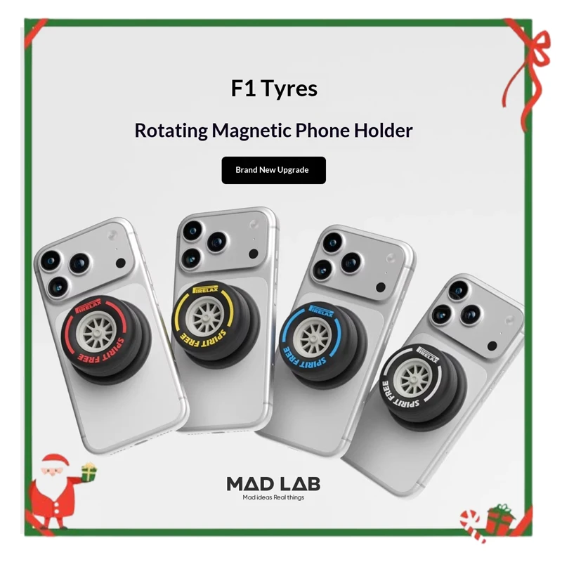 

Креативный магнитный держатель для телефона в виде гоночной шины F1 с выдвижной подушкой безопасности и вращающимся гироскопическим кронштейном