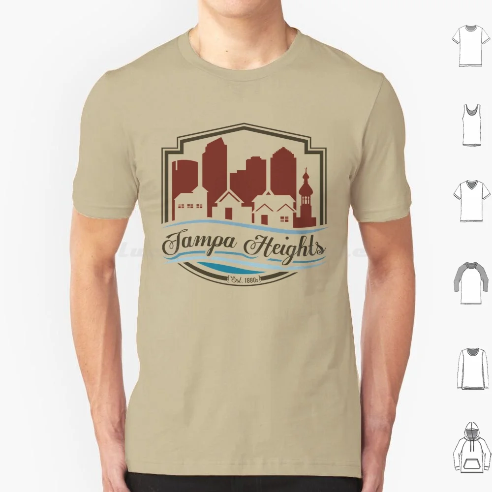 Tampa Heights Logo T Shirt Big Size 100% Cotton Tampa Heights Tampa Heights Neighborhood Pride