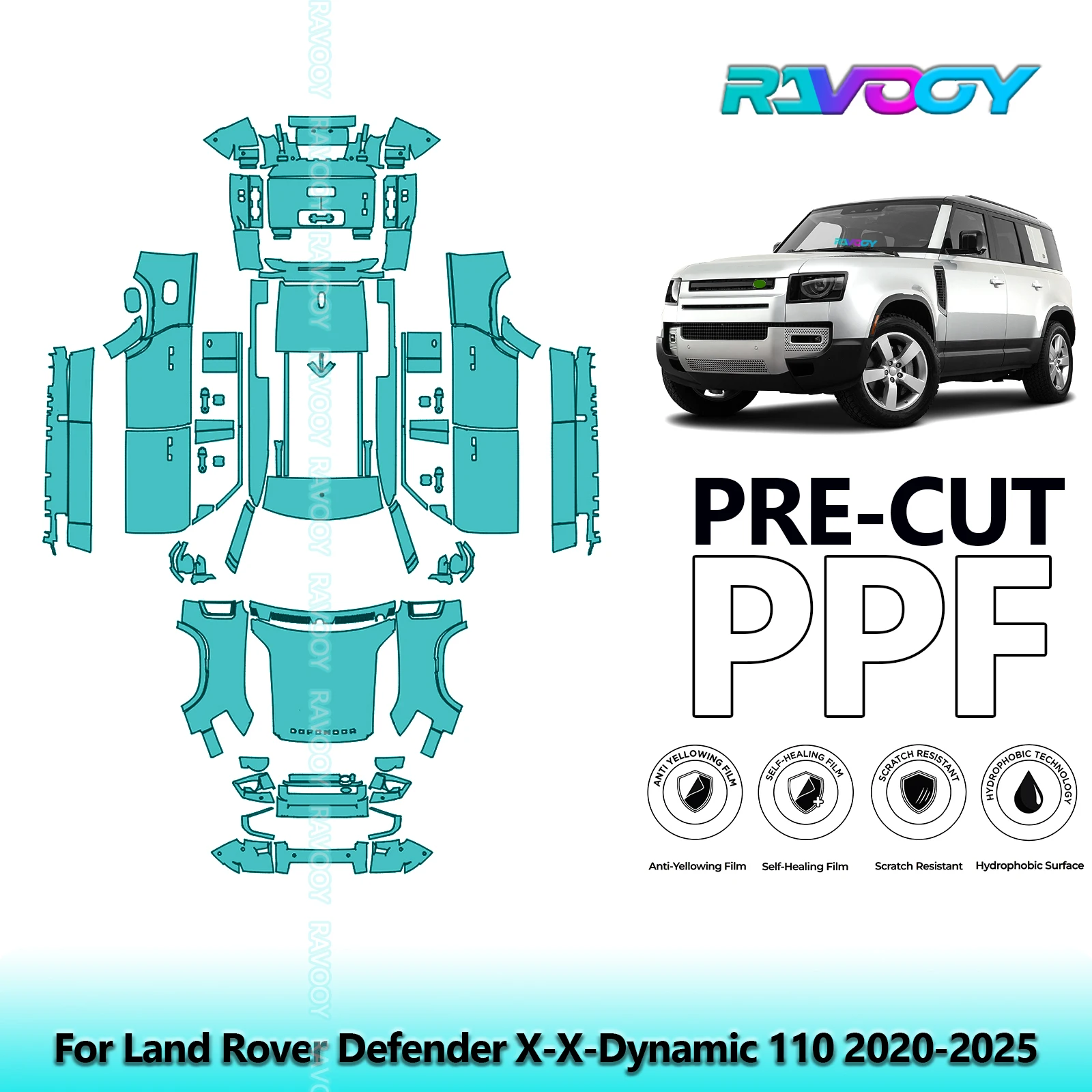 

8.5Mil Full Vehicle Precut PPF Paint Protection Film For Land Rover Defender X-X-Dynamic 110 2020-2025