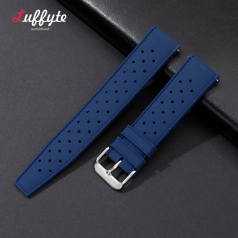 Tropical Rubber Watch Strap Quick Release Watch Band 18mm 20mm 22mm Silicone Tropic Strap Waterproof Diving Smart Watch Strap