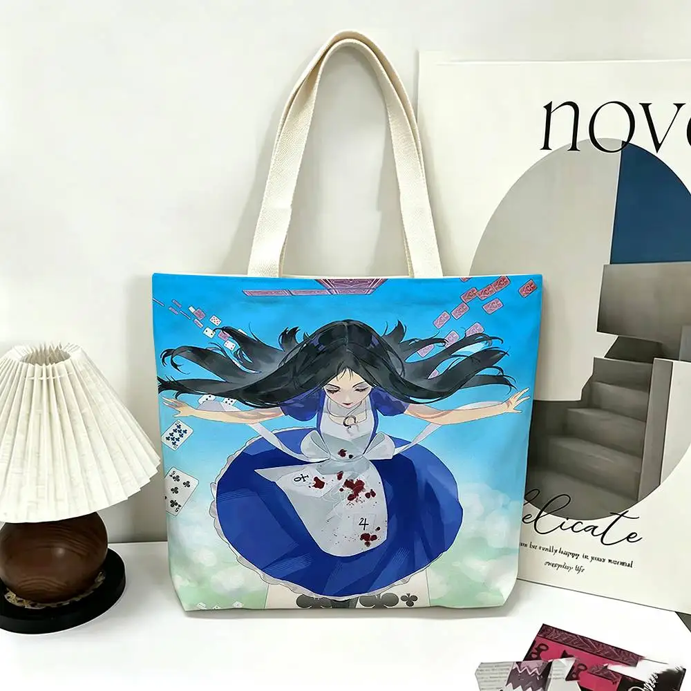 Bolsa de Lona con Estampado de GAME Alice M-Madnes-s Returns, Bolsa de Hombro, Bolsa de Compras para Mamá