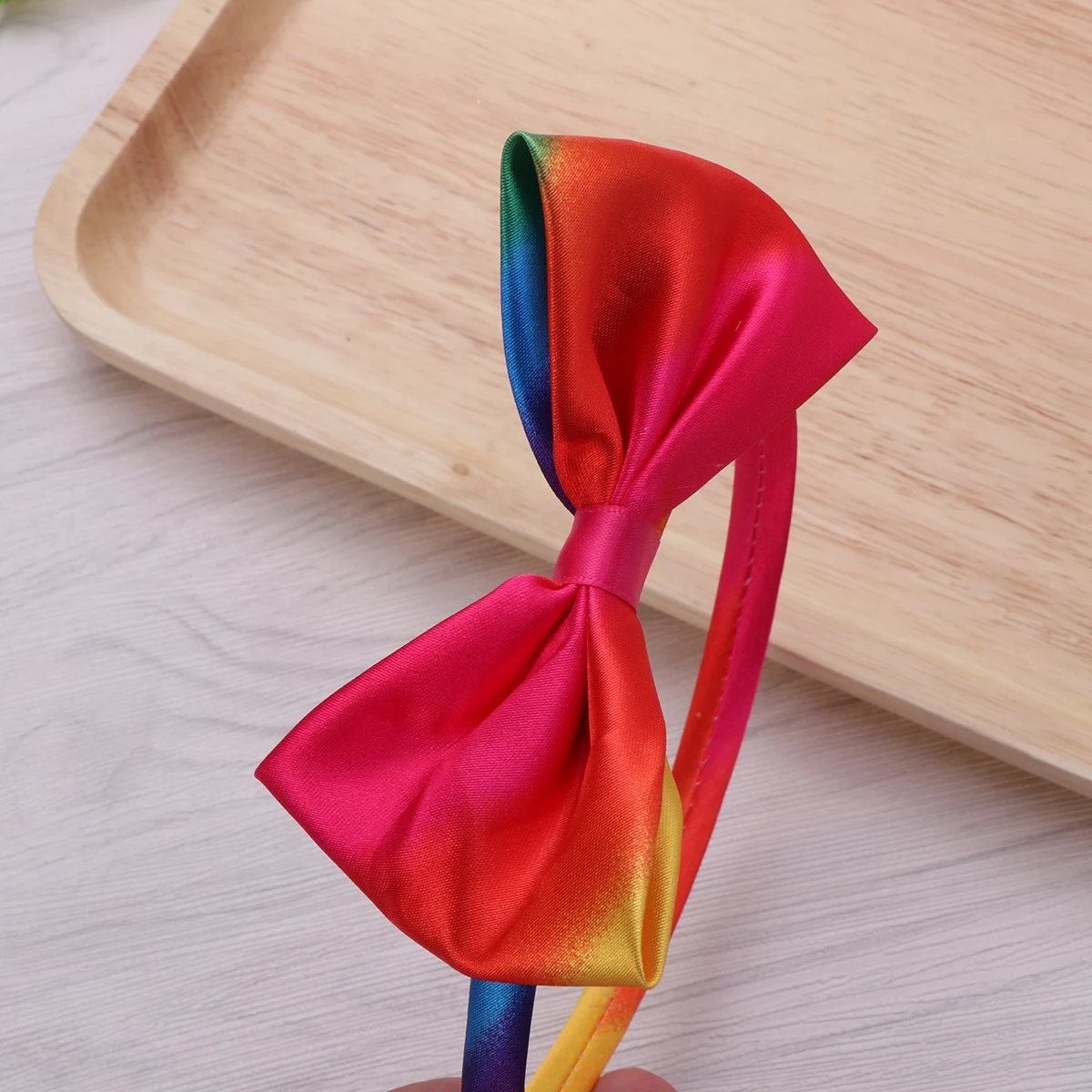

2PCS Girls Hairb Rainbow Bow Knot Headb s Smooth Fabric Comfortable Daily Wearing Party Dance Photo Birthday Gifts