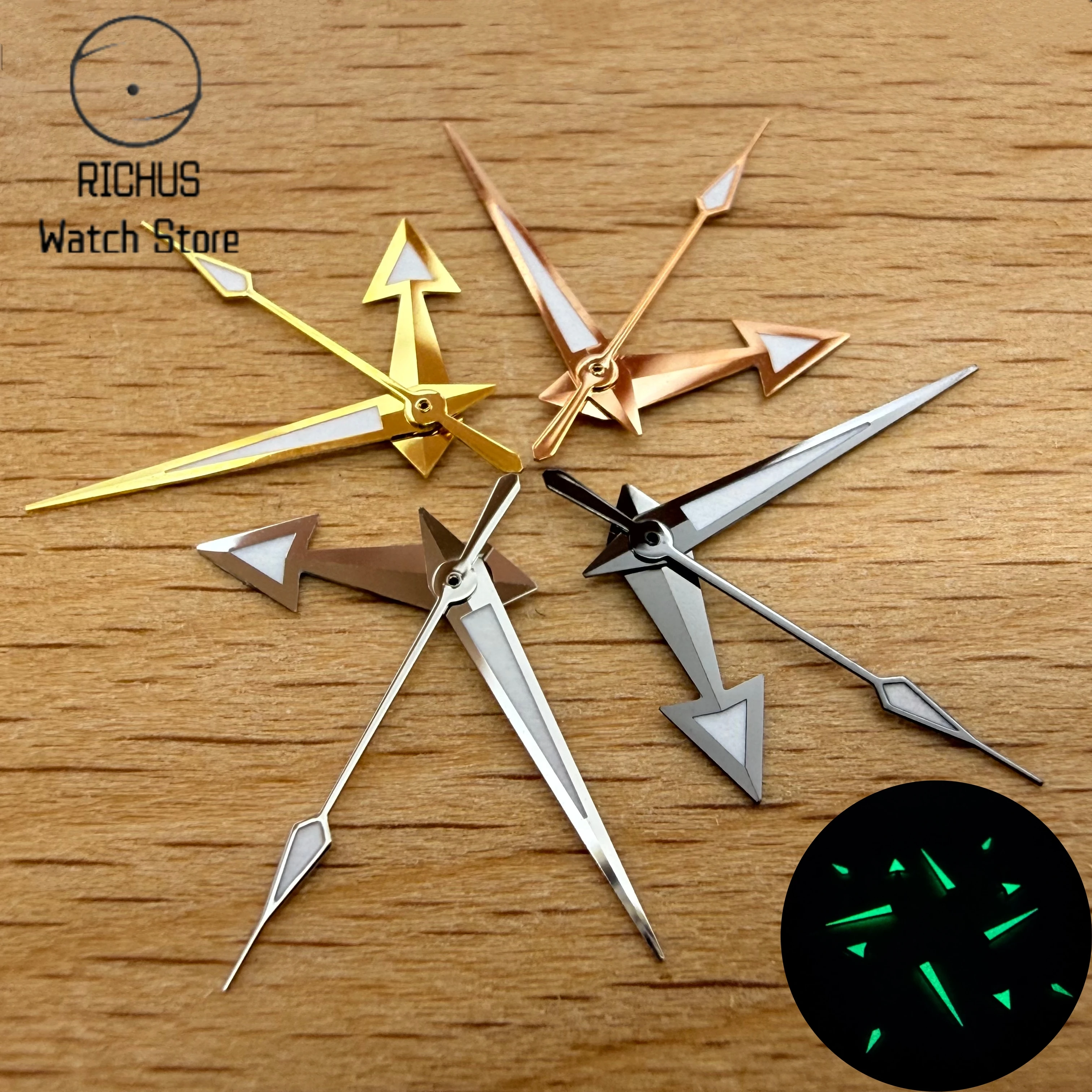High Quality Watch Hands Set Green Luminous Fit NH35 NH36 ETA 2824 2836 Miyota 8215 8205 Automatic Movement Mod Pointers