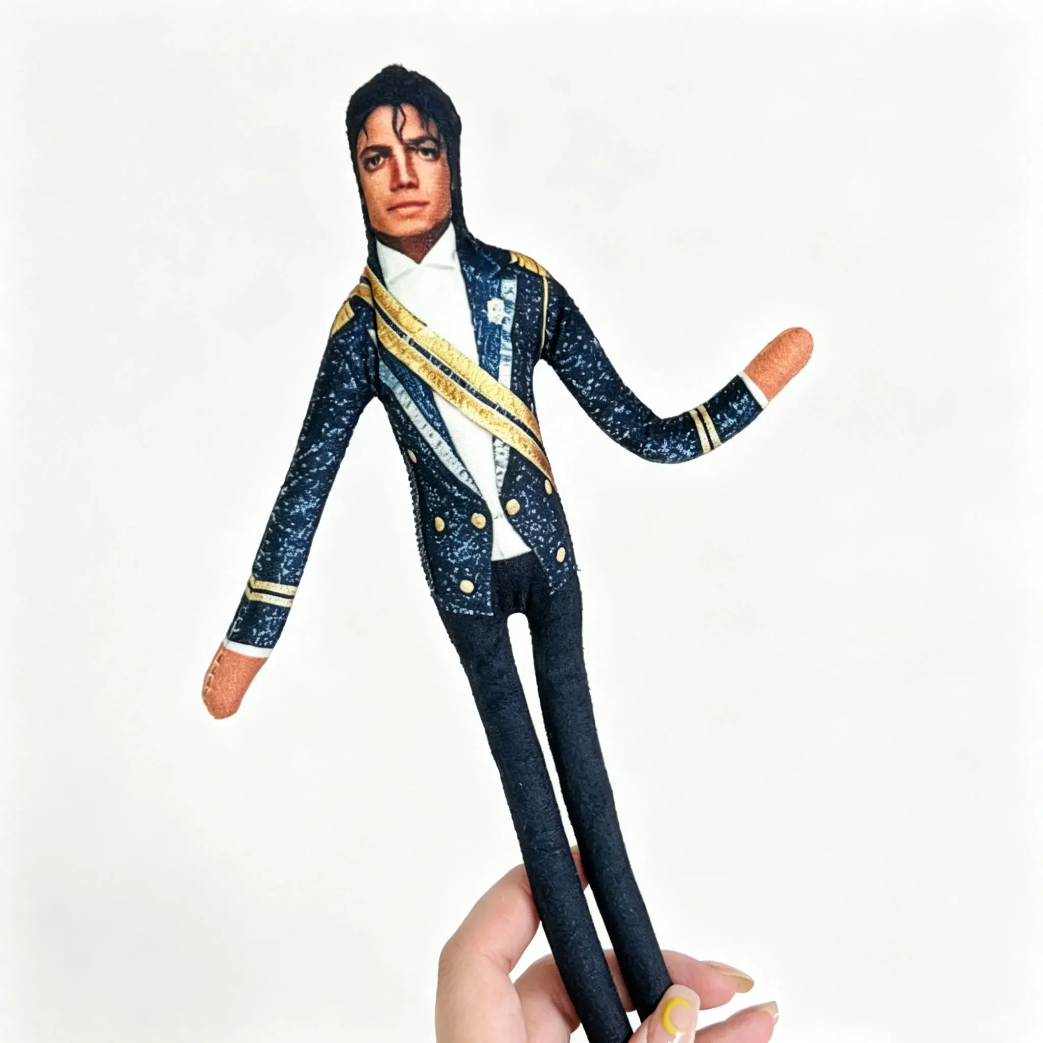2026 Anime MJ Michael Jackson Plüschfigur, Pop-Plüsch, gefüllte Figur, Zimmerdekoration, abstrakte, bewegliche Gelenk-Requisiten – Detail 7