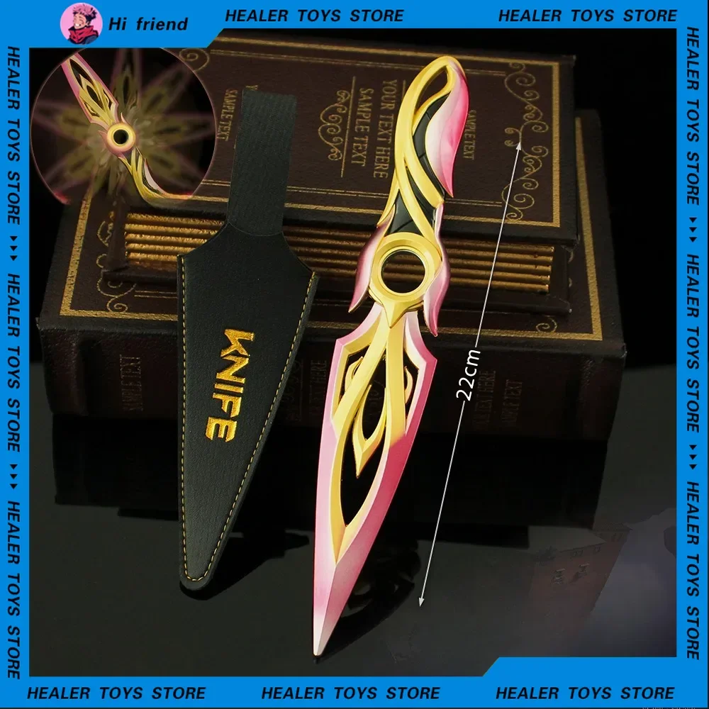 22 cm Valorant Wapen Mystbloom Kunai Ninja Draaibare Melee Metalen Wapen Model Samurai Zwaarden Collecties Ornamenten Geschenken Speelgoed