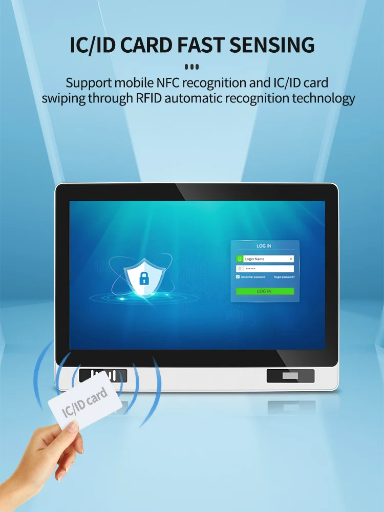 ZXY OEM 15.6 & 21.5 بوصة J4125 I5 I7 Win Linux Fanless شاشة تعمل باللمس الصناعية الكل في واحد لوحة الكمبيوتر RFID NFC QR لنا الصناعية