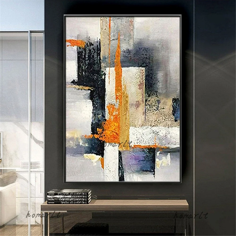 

Big Size 100% Handmade Painting Abstract white gray oil Painting Simple Mural art Modern Decorative sofa background Wall Decor