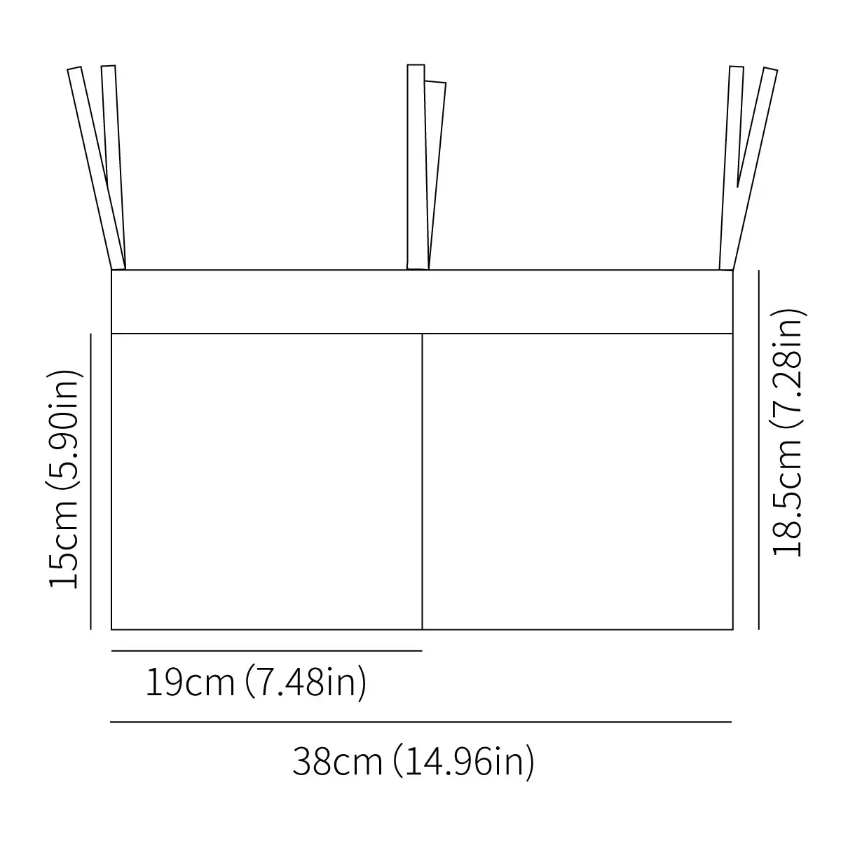 Elinfant 100% coton sac de rangement de chevet de bébé organisateur de berceau sac suspendu pour bouteilles, couches, jouets, sac suspendu de poussette