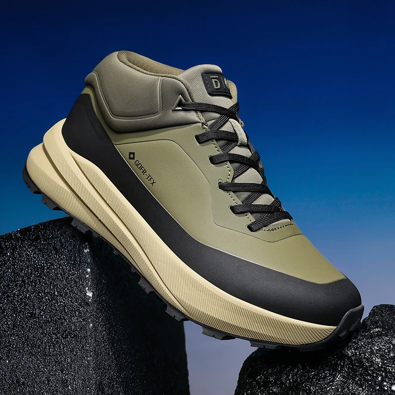 

Классические брендовые треккинговые ботинки, мужские черные горные туфли цвета хаки, мужская противоскользящая охотничья обувь, мужские дизайнерские уличные ботинки, мужские