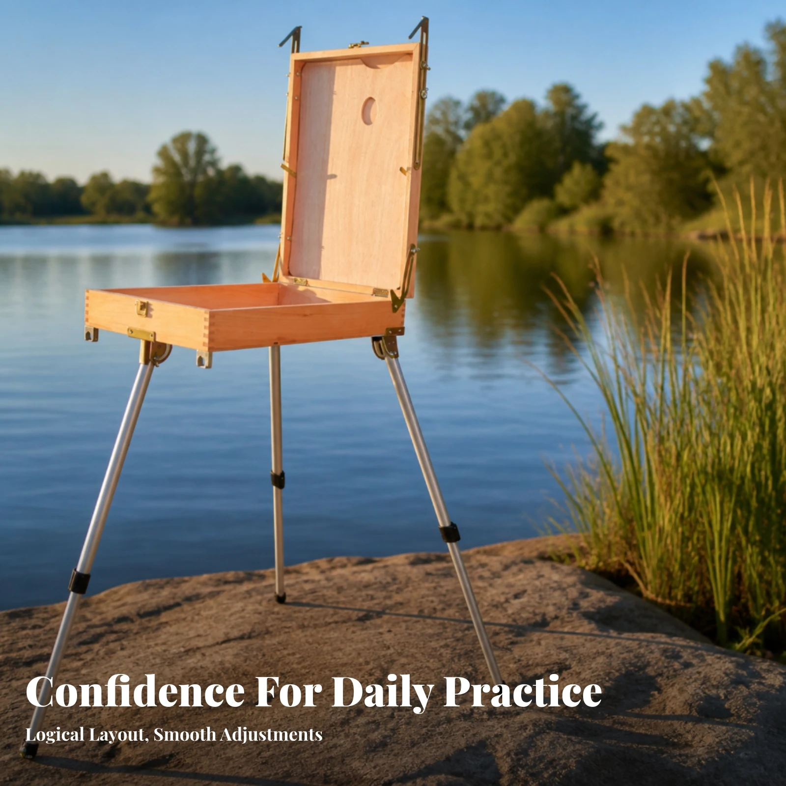 Painting Case with Legs Sturdy Wooden Drawing Easel Case Painting Sketchbox Durable Art Supply Organized for Artists