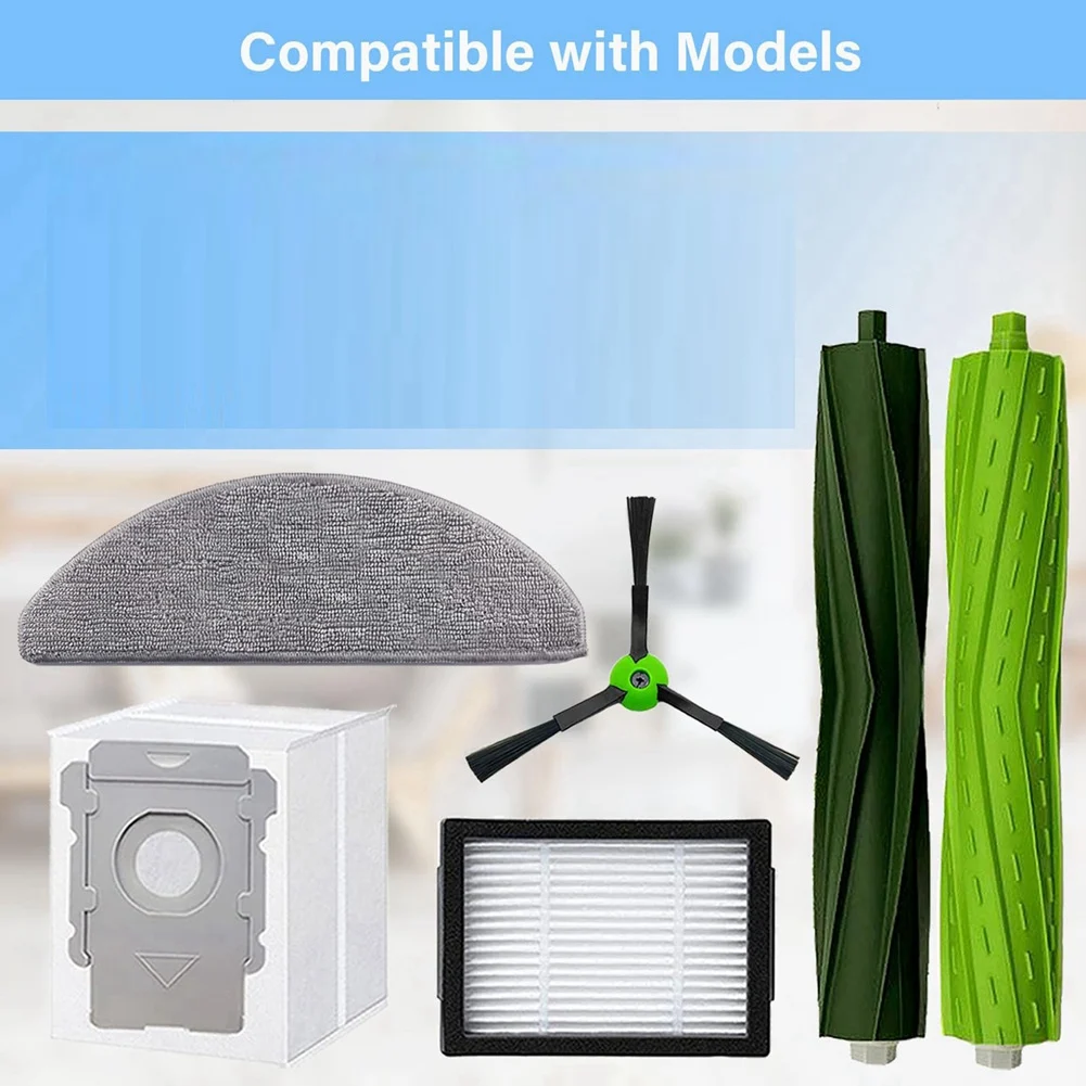PIZZO-Per Irobot Roomba Combo I5+ J5+ Kit di accessori - Spazzola a rullo, filtro, pad per mocio, sacchetto per aspirapolvere, spazzola laterale