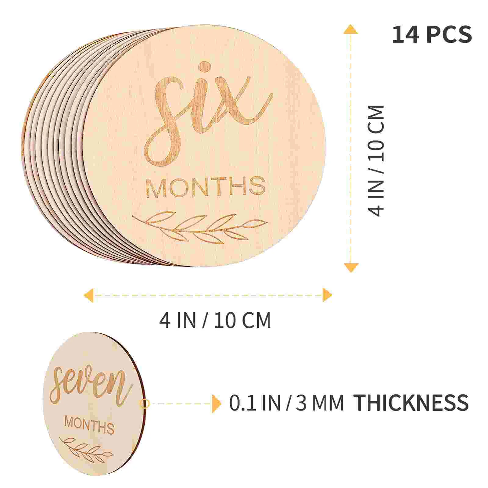 Photograph Wood Chips Baby Milestone Signs Recording Cards Growth The Gift Customizable Discs Gifts Emblems Monthly