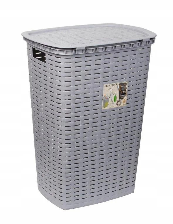 Wasmand kunststof Grijs 54 L