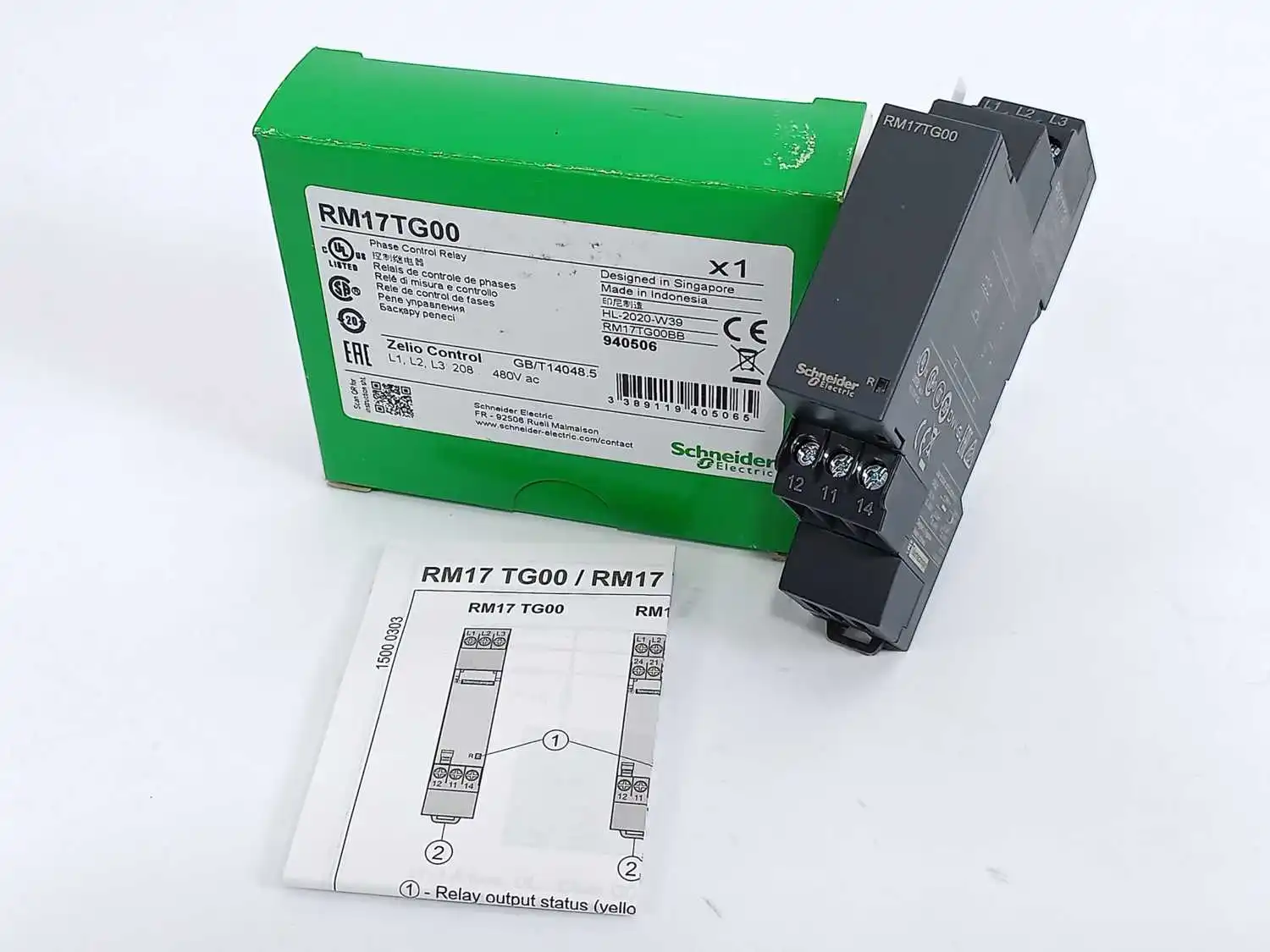 

RM17TG00 Phase Monitoring Relay with NO/NC Contacts 3 Phase 208 - 480 V ac