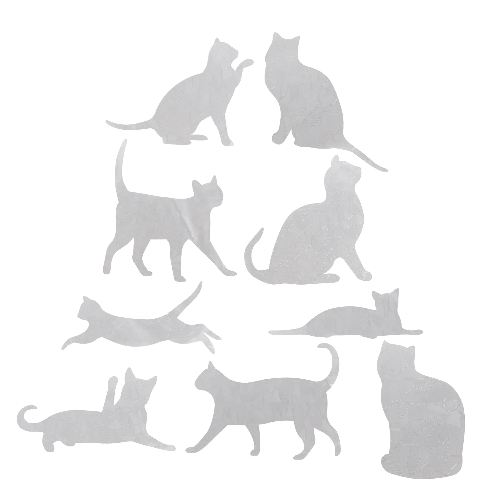 9 Pcs Cat Glass Window Removable Decal Practical Sticker Stickers Decorate Shop Pvc Static Anti-Collision Clings