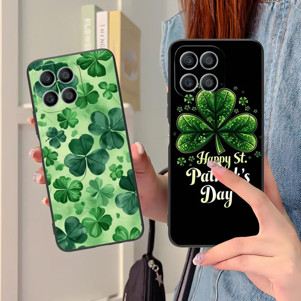Funda de teléfono del Día de San Patricio para Honor 90 80 70 60 50 30 20 10 9 8 7 Pro S SE Lite 5G, funda suave de TPU a prueba de golpes
