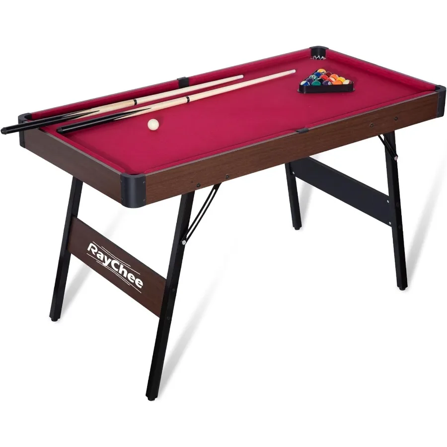 

Portable Folding Pool Table for Indoor and Outdoor Use Compact Billiard Game Set with Locking Legs and Adjustable Feet Includes