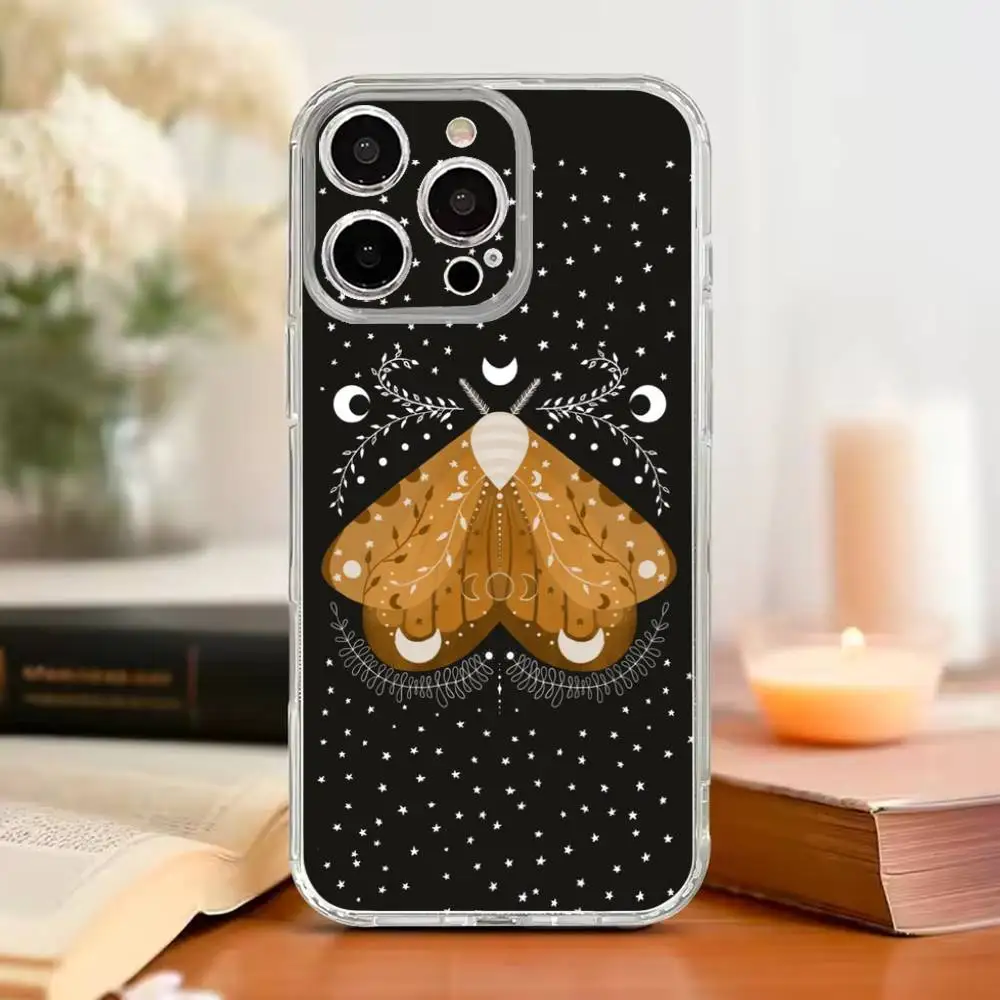 

Forest Magical Moth Thistle Phone Case Silicone Transparent Soft For IPhone17,16,15,14,13,12,11 Plus,Pro Max