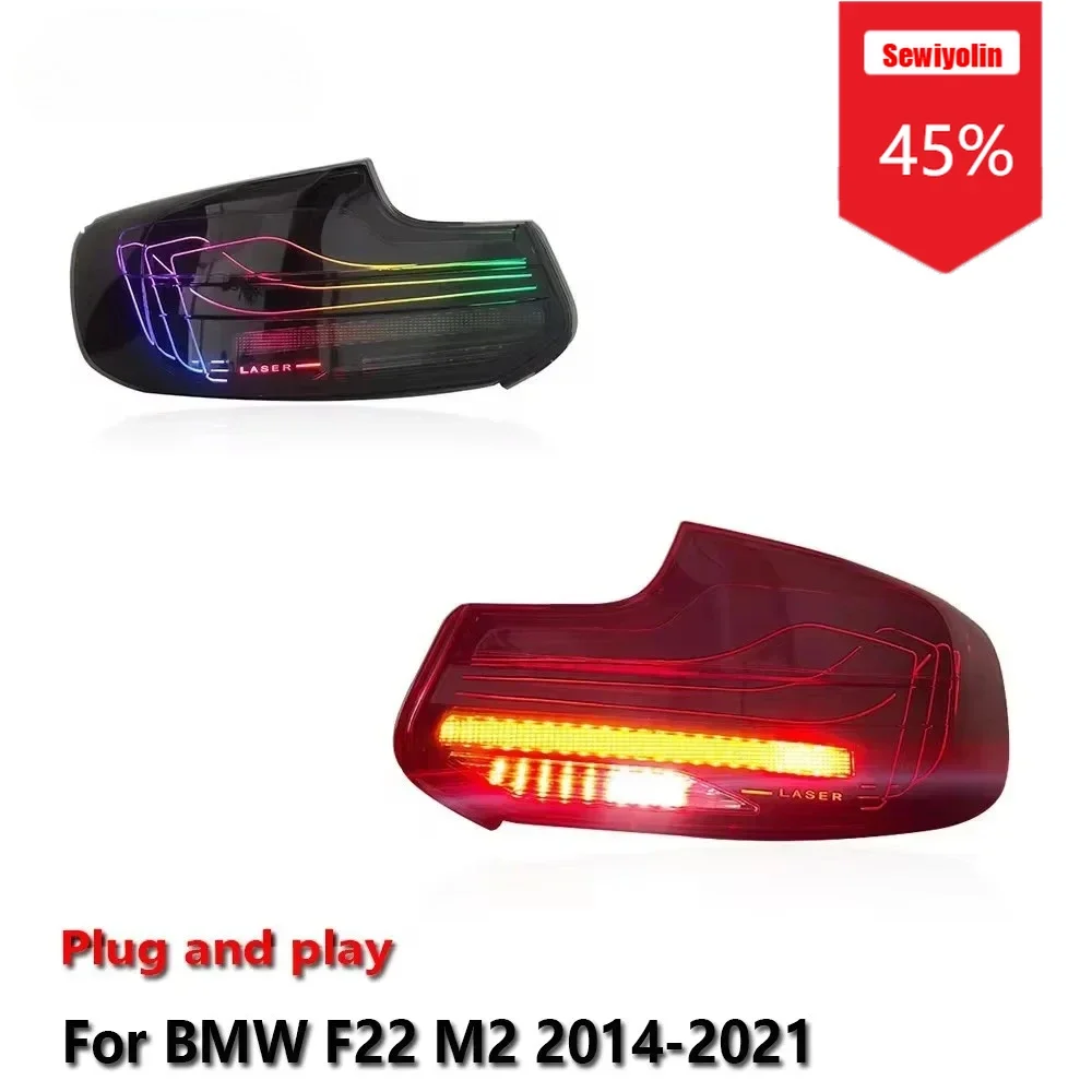 

Sewiyolin Car LED Tail Light Assemblies For BMW F22 M2 2014-2021 Auto Rear Fog DRL Brake Turn Signal Lamp Plug and Play