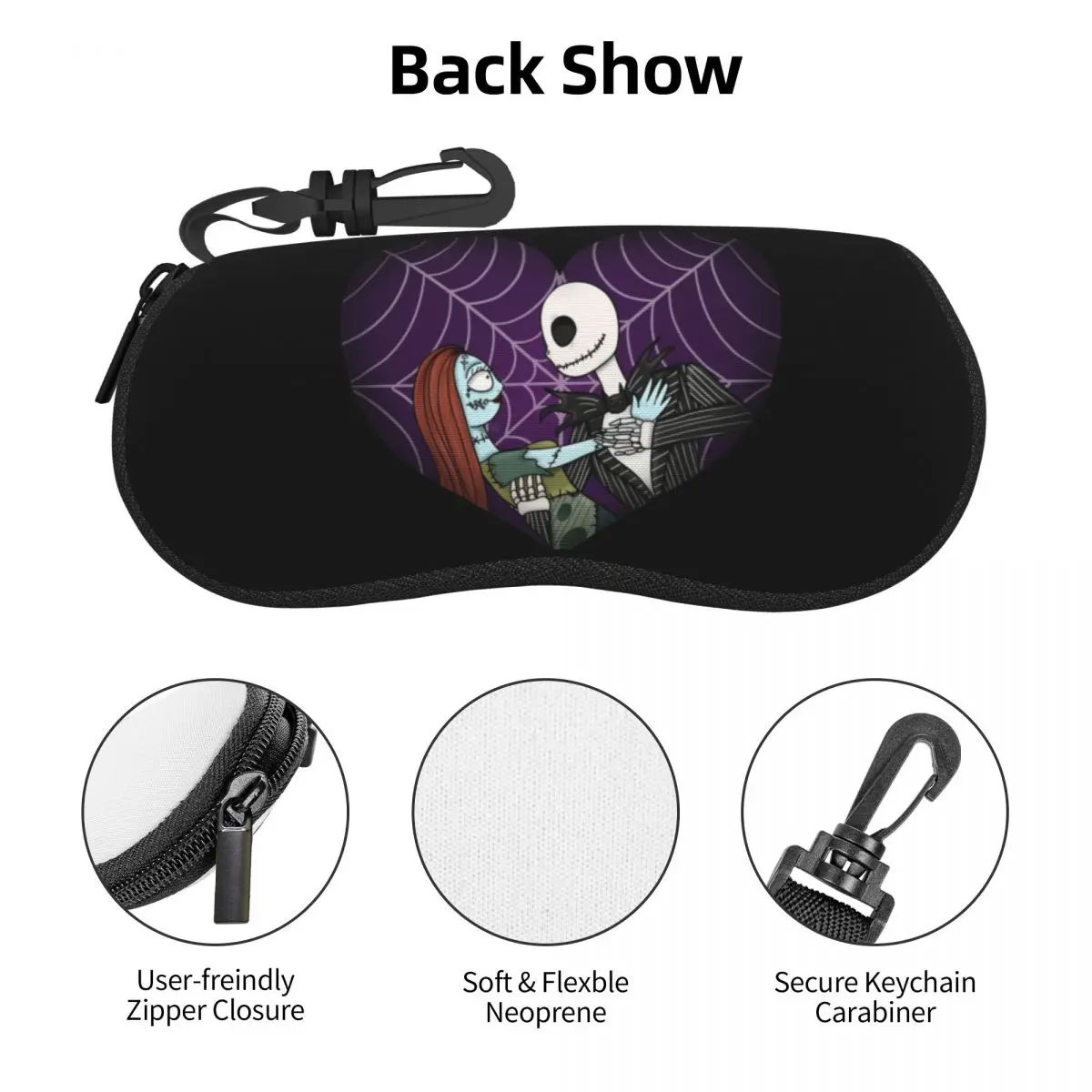 Custom Jack Skellington Sally Eyeglass Glasses Case Men Women Soft The Nightmare Before Christmas Sunglasses Protective Bag