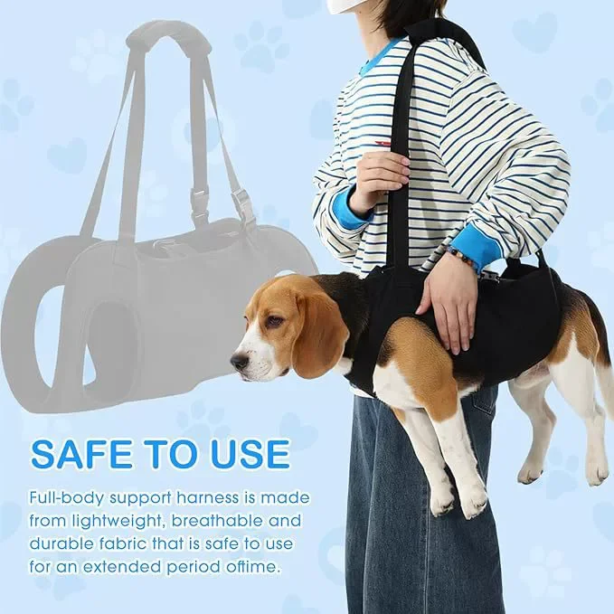 Coleira de Assistência para Cães em Escadas, Cinta de Apoio para Cães Idosos, Colete Ajustável para Elevação de Animais de Estimação, Arnês Grande para Auxílio em Subida de Escadas para Cães