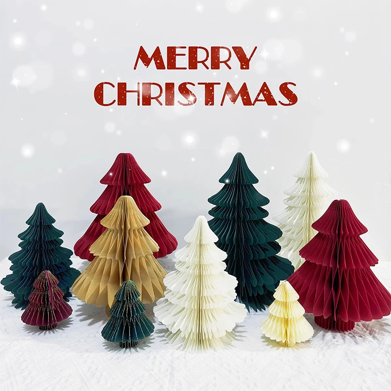 Christmas Honeycomb Decoration Christmas Tree Ornament Desk Accessorie Room Desktop Decor Favors Nativity Gifts New Year 크리스마스소품