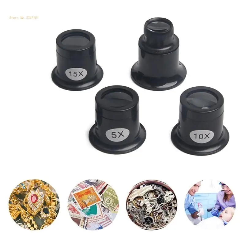 1 قطعة العدسة نظارات مكبرات مجموعة من 4 نقاط القوة المختلفة الساعات إصلاح أداة-5X ، 10X ، 15X ، 20X التكبير دروبشيبينغ #3