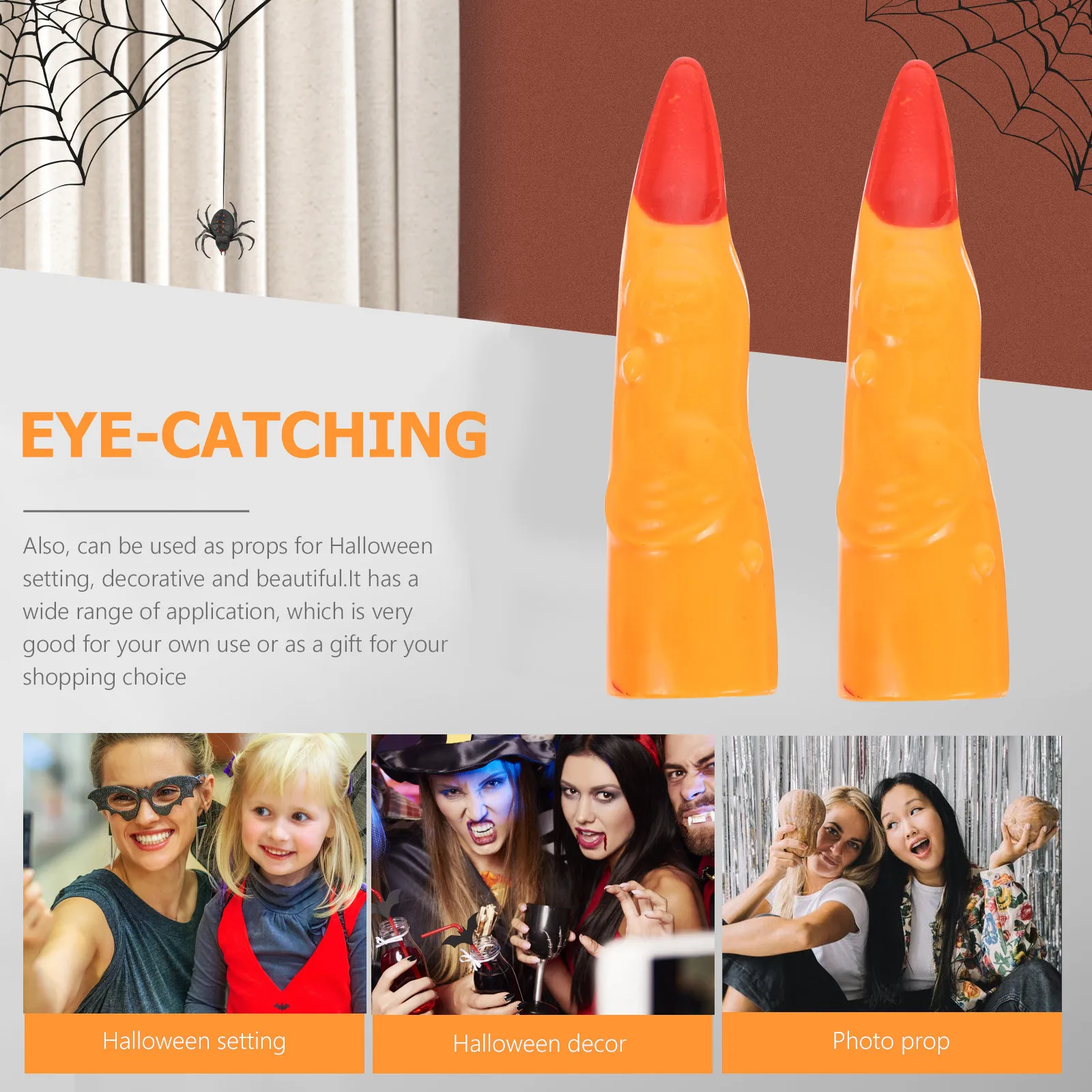 

5 шт. реалистичных пластиковых пальцев ведьмы, реквизит для розыгрышей на Хэллоуин, страшные искусственные ногти для косплея, костюмированных вечеринок, маскарадов, фестивалей