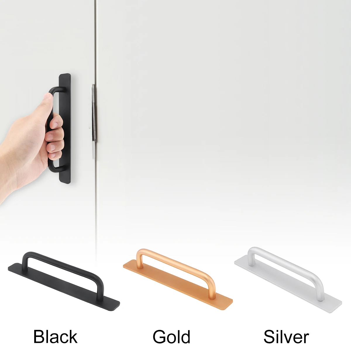 1 Piece  Cabinet / Door Handle  Aluminum Alloy Self-adhesive Pulls Solid Door Handles  for Cabinet / Closet / Drawers