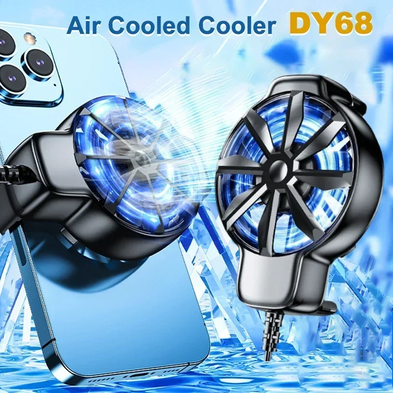 2024 NEW Mobile Phone Air-cooled Back-clip PUBG Game Cooler for IPhone Android Universal Cooling Radiator Compatible 4-6.7 Inchs