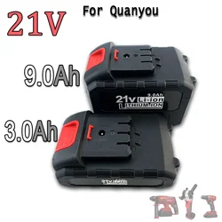 21V 3000/9000mAh For Quanyou Lithium-ion Electric Tool Battery Suitable for Cutting machines, Drills, Saws, and other tools