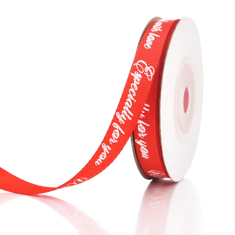 10yards 1cm Polyester Grosgrain Satin Ribbon Flower Bouquet Cake Box Wrapping Ribbon Valentines Day Gift Packaging Supplies Bow