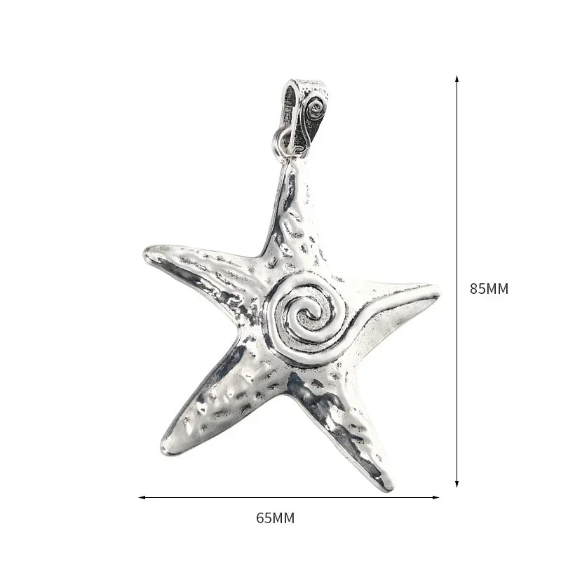 1pcs 70x66mm Antique Silver Color Starfish Charms Pendant For Jewelry Making Making DIY Handmade Accessories