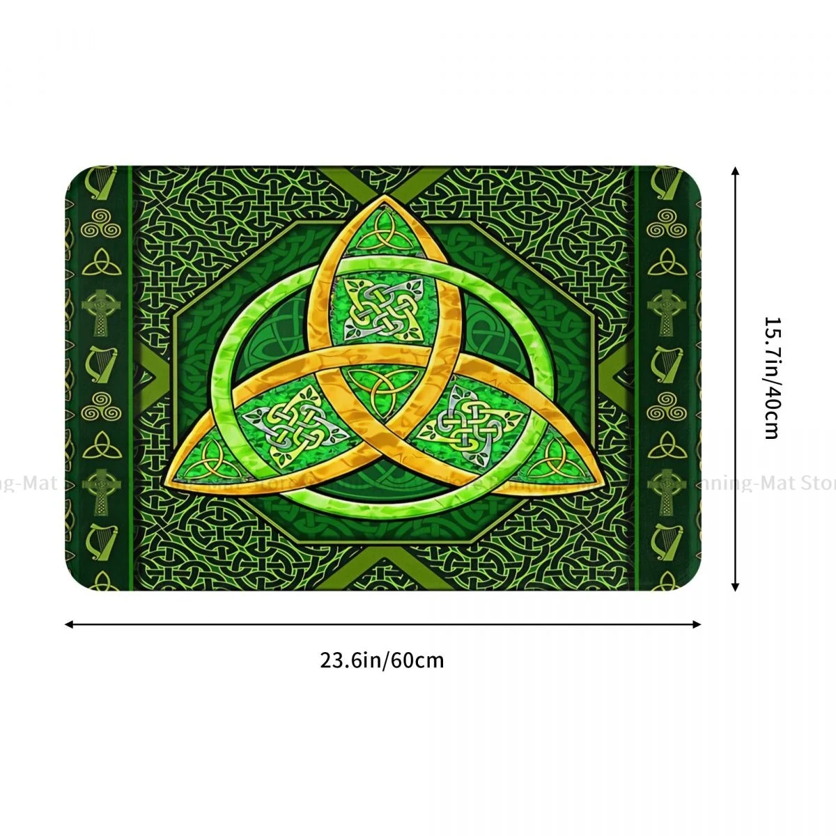 St Patrick's Day Non-slip Doormat Kitchen Mat Irish Celtic Shamrock Art Hallway Carpet Entrance Door Rug Indoor Decorative