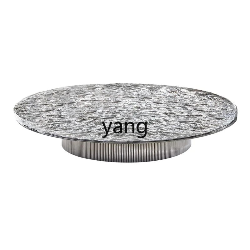 

Yjq High-End Water Ripple Size round Tea Table Combination Small Apartment Living Room Home Simple and Modern Coffee Table