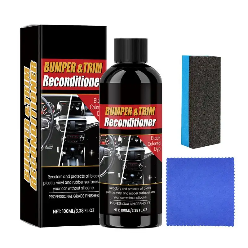 Car Interior Black Parts Restorer 100ml Dash Scratch Repair Restorer Car Black Interior Refurbisher For Dash Maintenance For