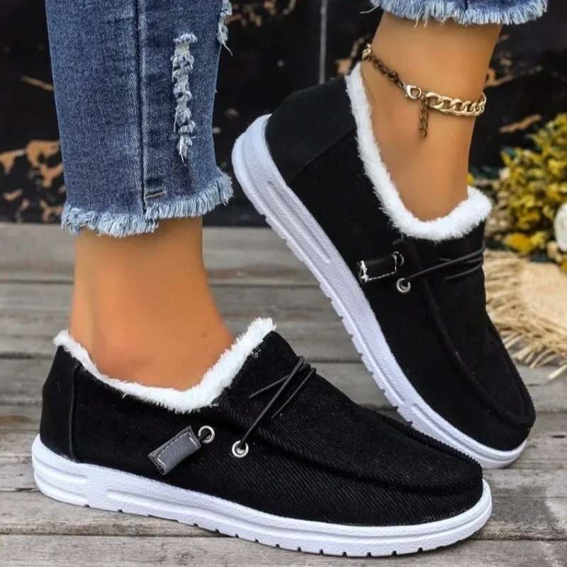 35~43size Women Boots Winter New Thick Bottom Snow Boots Female Plus Velvet Thickened Hairy Big Size Cotton Shoes Woman