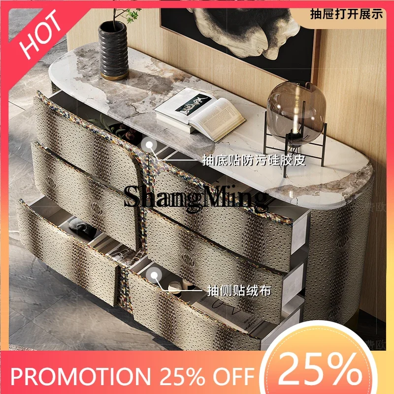 

CL light luxury dining side premium villa bedroom marble TV bedside storage cabinet