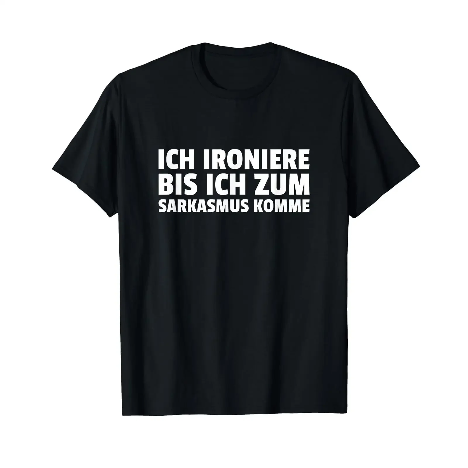 T Shirt with German Text Ich Ironiere Bis Zum Sarkasmus Komme Language vintage Washed homme Casual Top For Everyday Wear