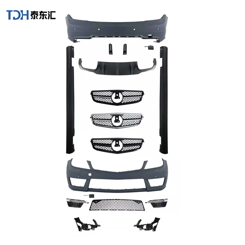 

For Mercedes-Benz C200/C180/C300 W204 2009-2011 C Class Car Bumper Upgrade New Condition to C63 Body Kit