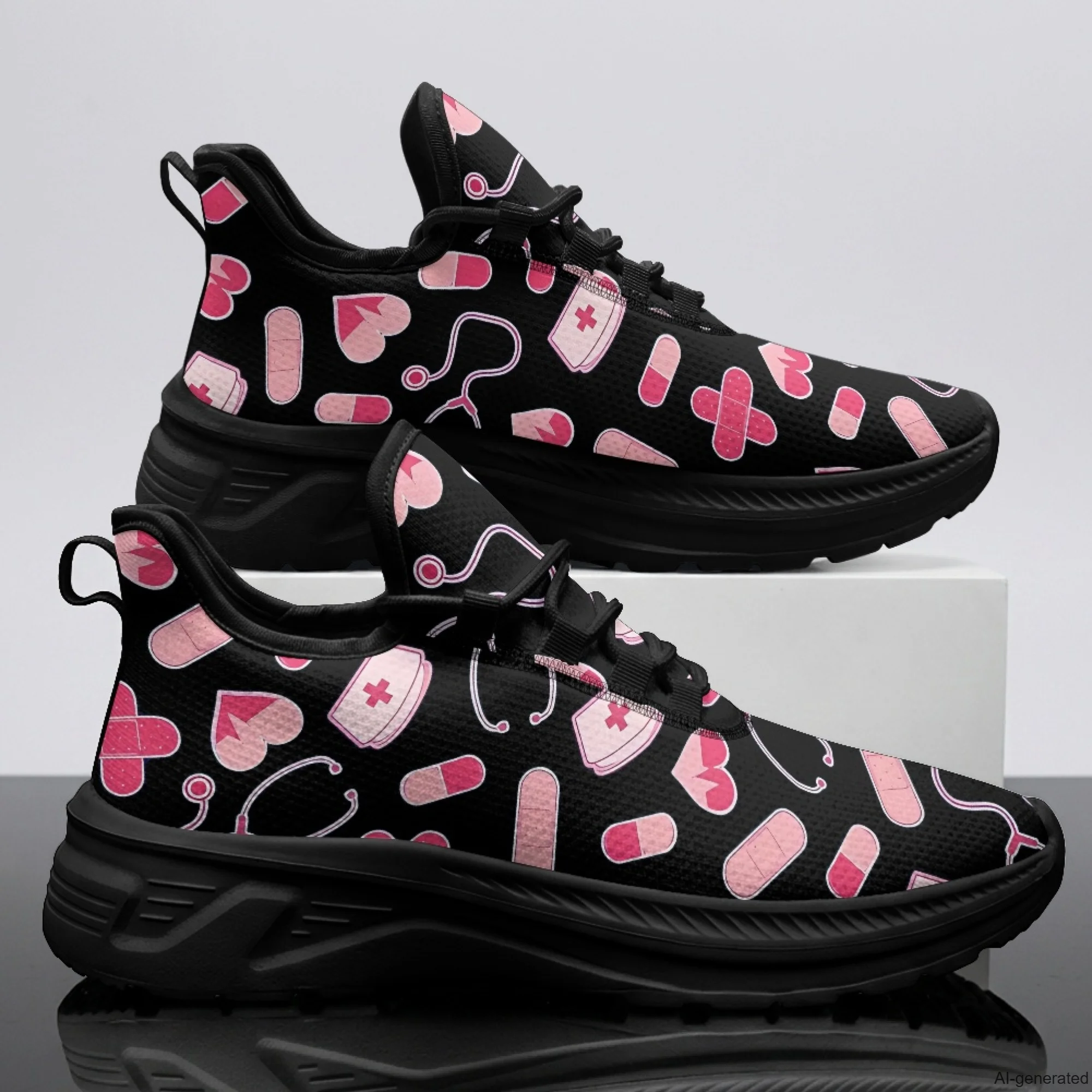 XIXIRIMIDO Womens Walking Shoes Nurse Shoes Nurse Sneakers Mens Gym Sports Casual Fashion Shoes Medical Pattern Shoes 35-48