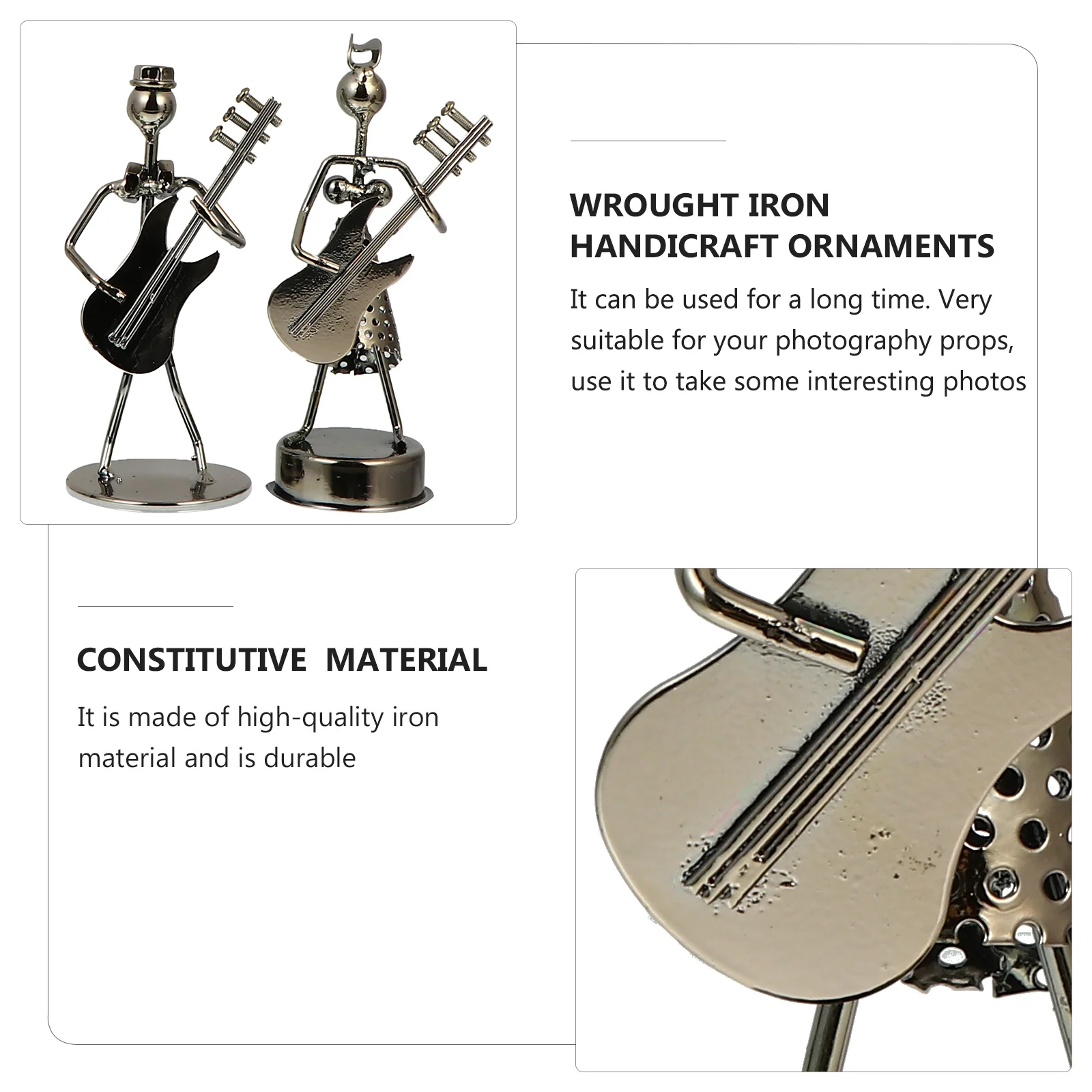

5Pcs Iron Wire Girl Desktop Band Adornments Unique Art Decoration Tabletop Band Ornament Stylish Desktop Ornament for Home Decor