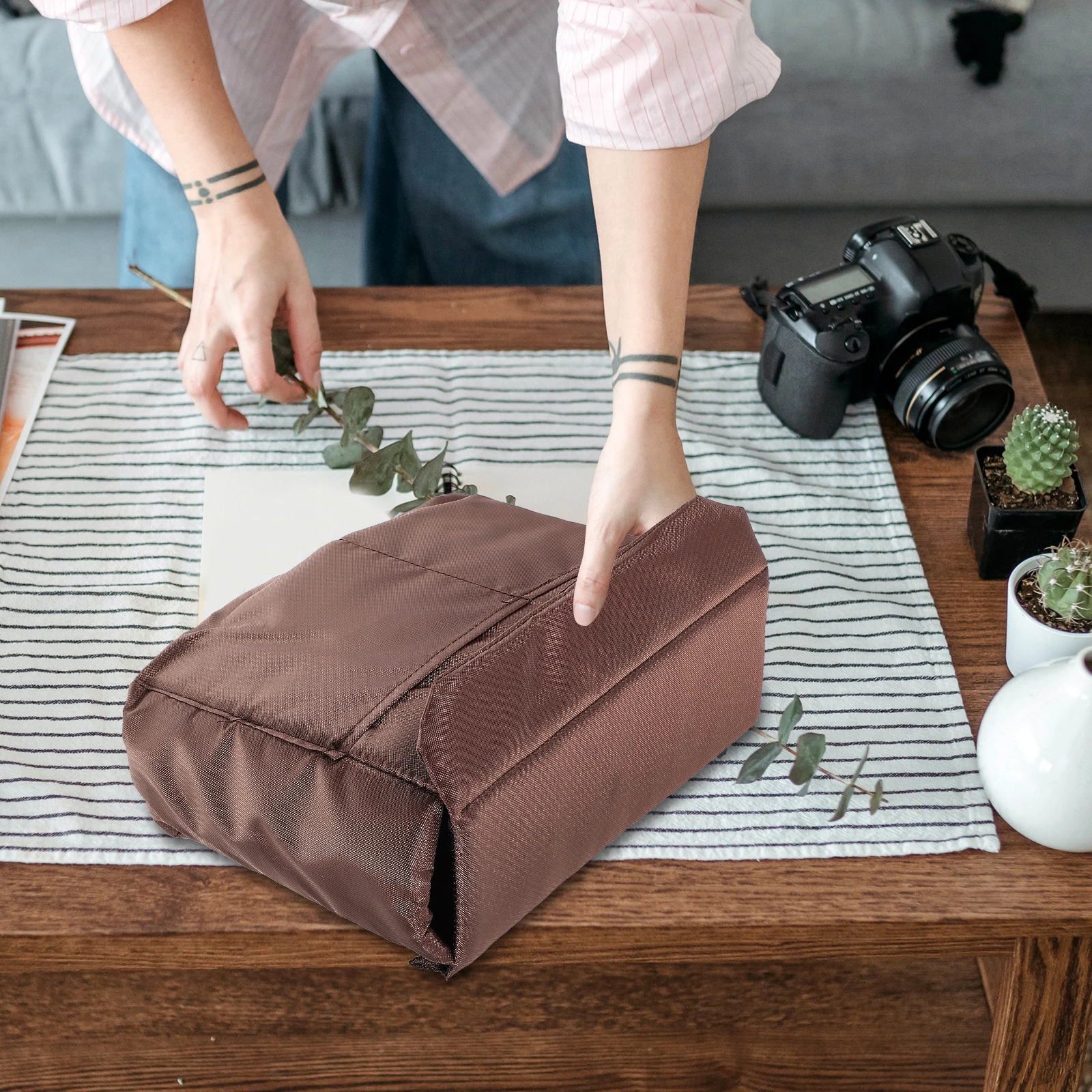 

Camera Bags Liner Storage Case Lens Sleeve Organizer Drawstring Small Protector Coffee Photographic Lamp Shoulder Photography