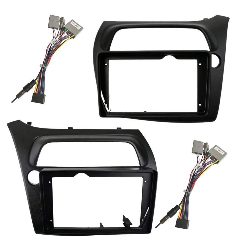 9 inch Car Radio Fascia Cable for Honda Civic Hatchback 2006 2007 2008 2009 2010 2011 2Din Stereo Panel Dash Cover Trim