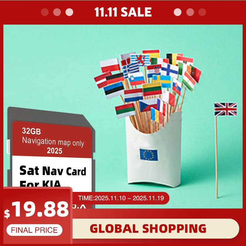 

for KIA Carens/Ceed/Niro/Optima/Picanto/Rio/Soul/Sportage/Stonic Vehicle Sat Nav GPS 2025 Update Europe Turkey Maps SD Card